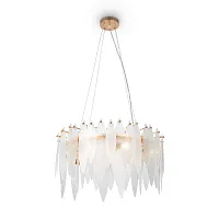 Люстра подвесная Lucrecia FR5217PL-08FG Freya прозрачная на 8 ламп, основание золотое в стиле современный Люстра подвесная Lucrecia FR5217PL-08FG Freya прозрачная на 8 ламп, основание золотое в стиле современный